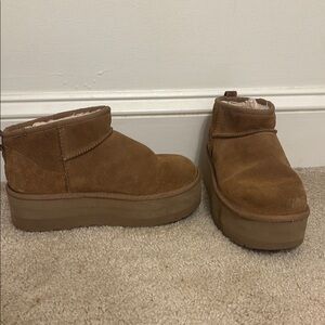 Women's Tan Suede Platform Boots